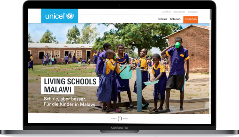 Wie UNICEF tchop für das Projekt „Living Schools“ nutzt