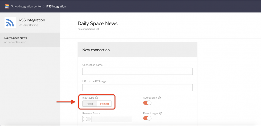 How to set up RSS integration withing seconds tchop™ CommUnity